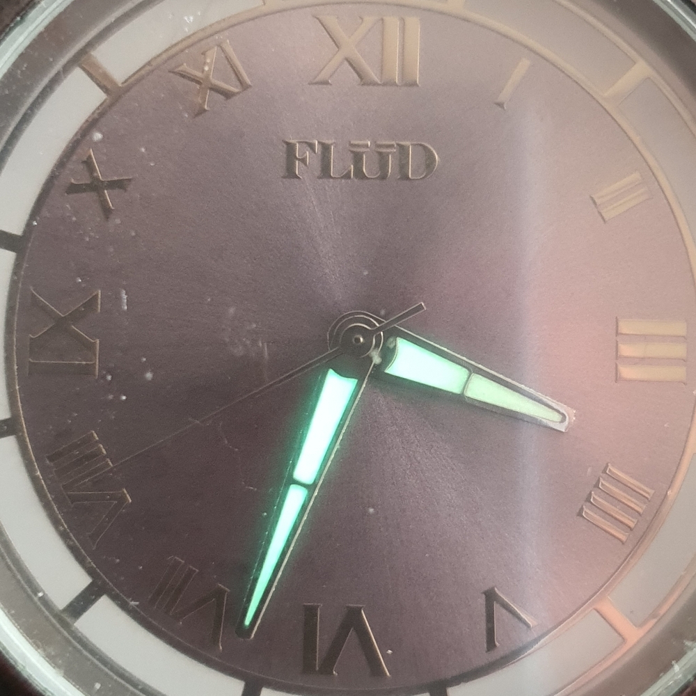 10/$20 Flud Black/Gray Leather Men's Watch - Picture 3 of 5